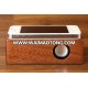 RADIATIONLESS! HOT SALE! WOOD CASE INDUCTION TOUCH PORTABLE HANDS FREE WIRELESS SPEAKER